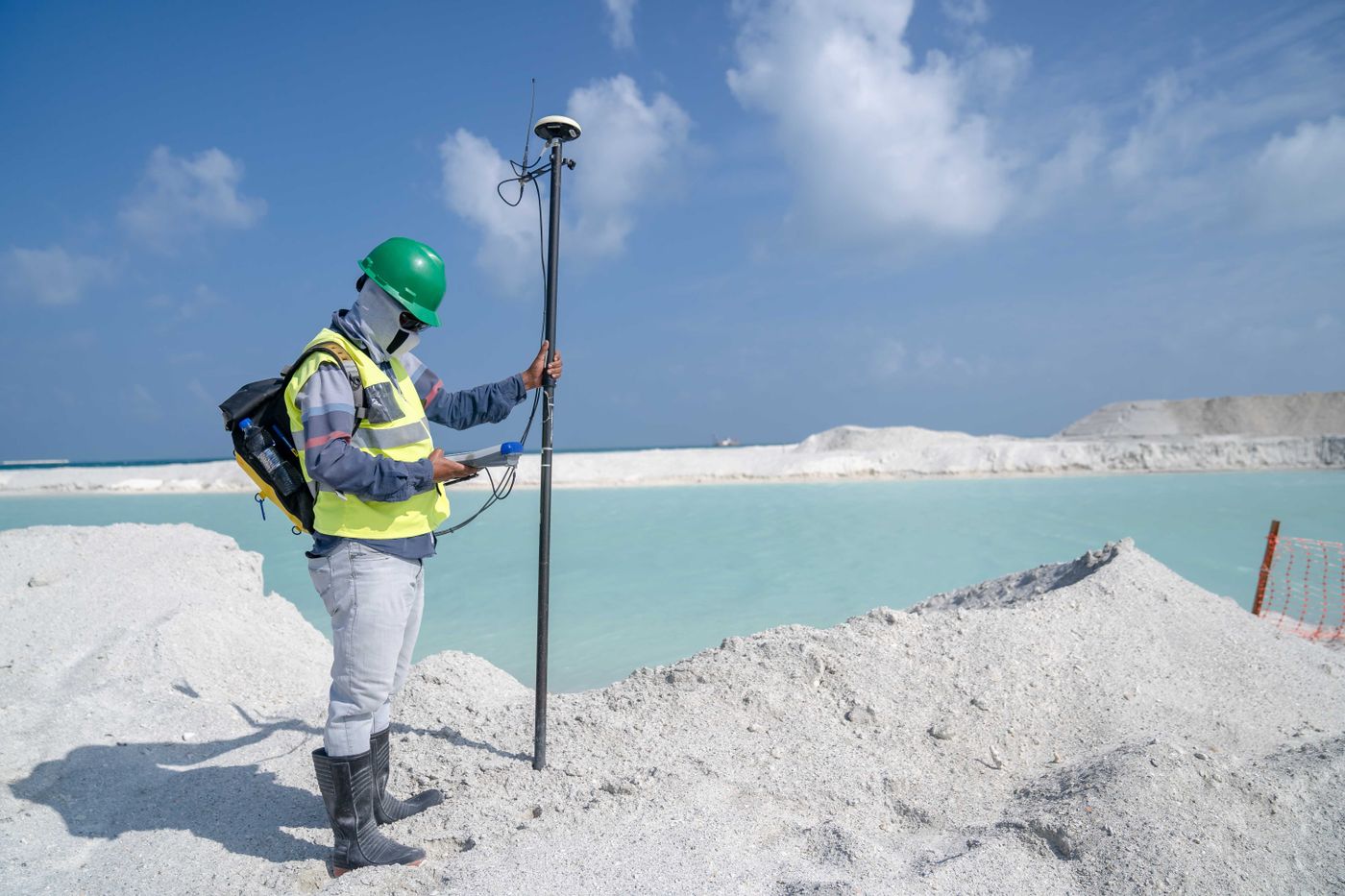 Illustrative GNSS positioning equipment in field use